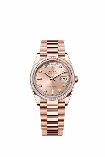 Rolex Day-Date 36 Everose Gold - Baguette / Rose - Diamond / President 128395TBR-0002 (m128395tbr-0002)